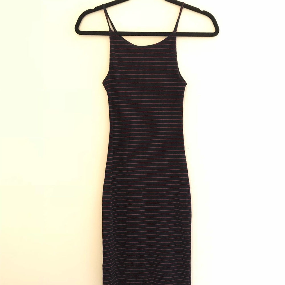 REFORMATION Fitted Ribbed Tank Dress w slit